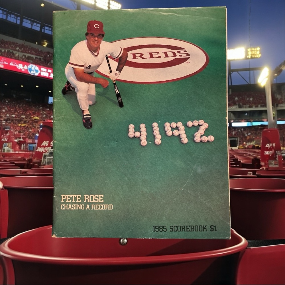 Vintage⚾Pete Rose Chasing a Record 1985 Scorebook